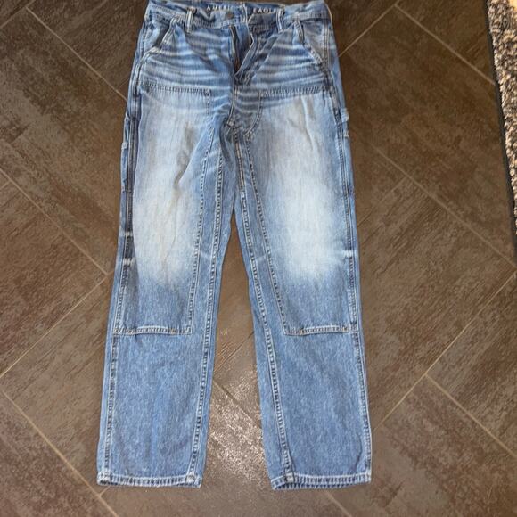 American Eagle Men’s Wide Leg Carpenter Style Baggy Fit Jeans - Picture 1 of 4